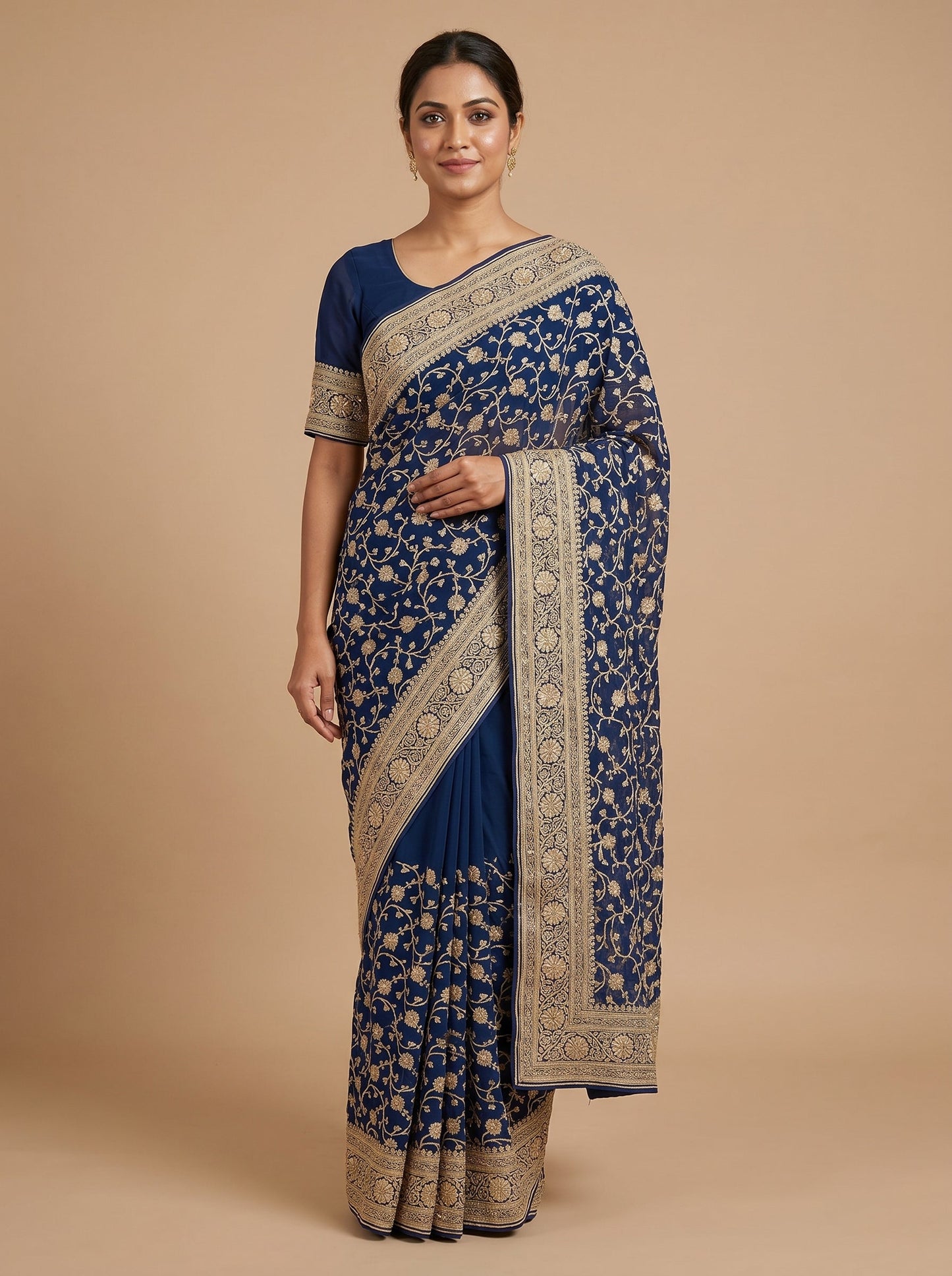 Teal Blue Fresh Flow Handloom Saree