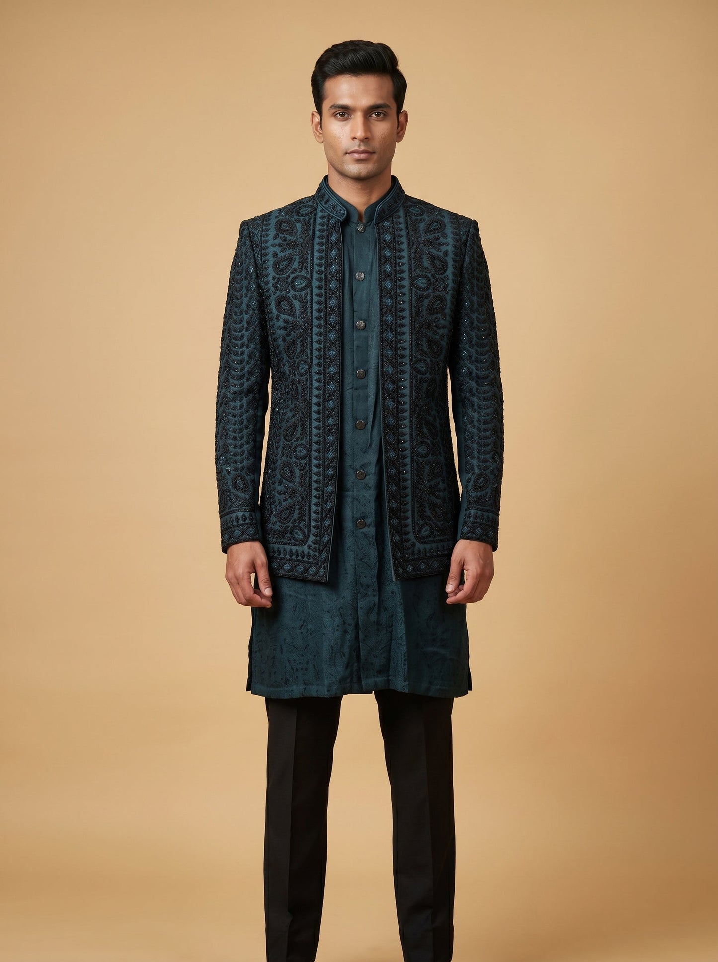 Teal Festive Jodhpuri Suit