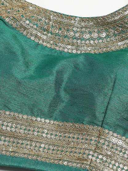 Tulsi Art Turquoise Blue Semi-Stitched Myntra Wedding Wear Lehenga & Unstitched Blouse With Dupatta