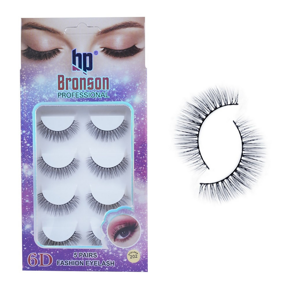 Bronson Professional Pair 6D Long & Natural False Eyelashes - 202