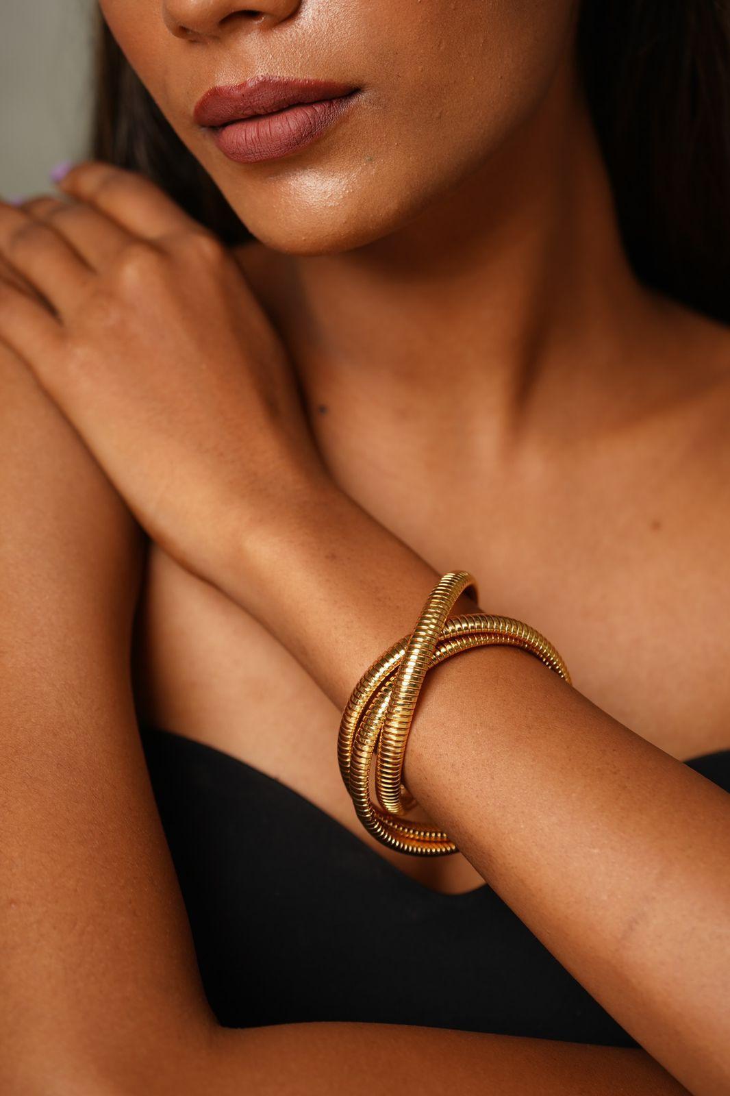 Treeda Gold Chunky Western Bracelet