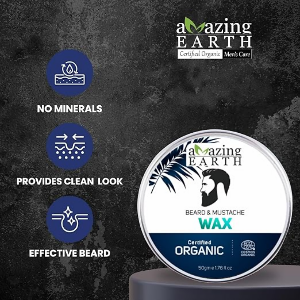 Amazing Earth Certified Organic Beard & Mustache Wax