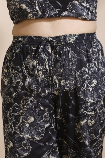 Breathables Floral Cotton Co-Ord Set  Black
