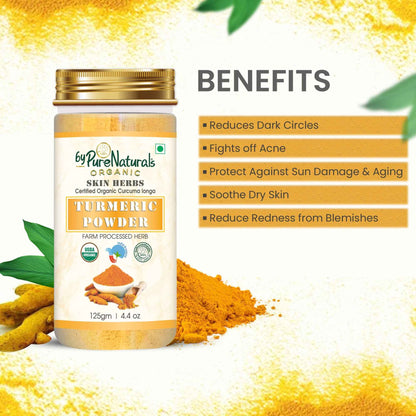 byPureNaturals Organic Turmeric Powder (Daru Haridra)