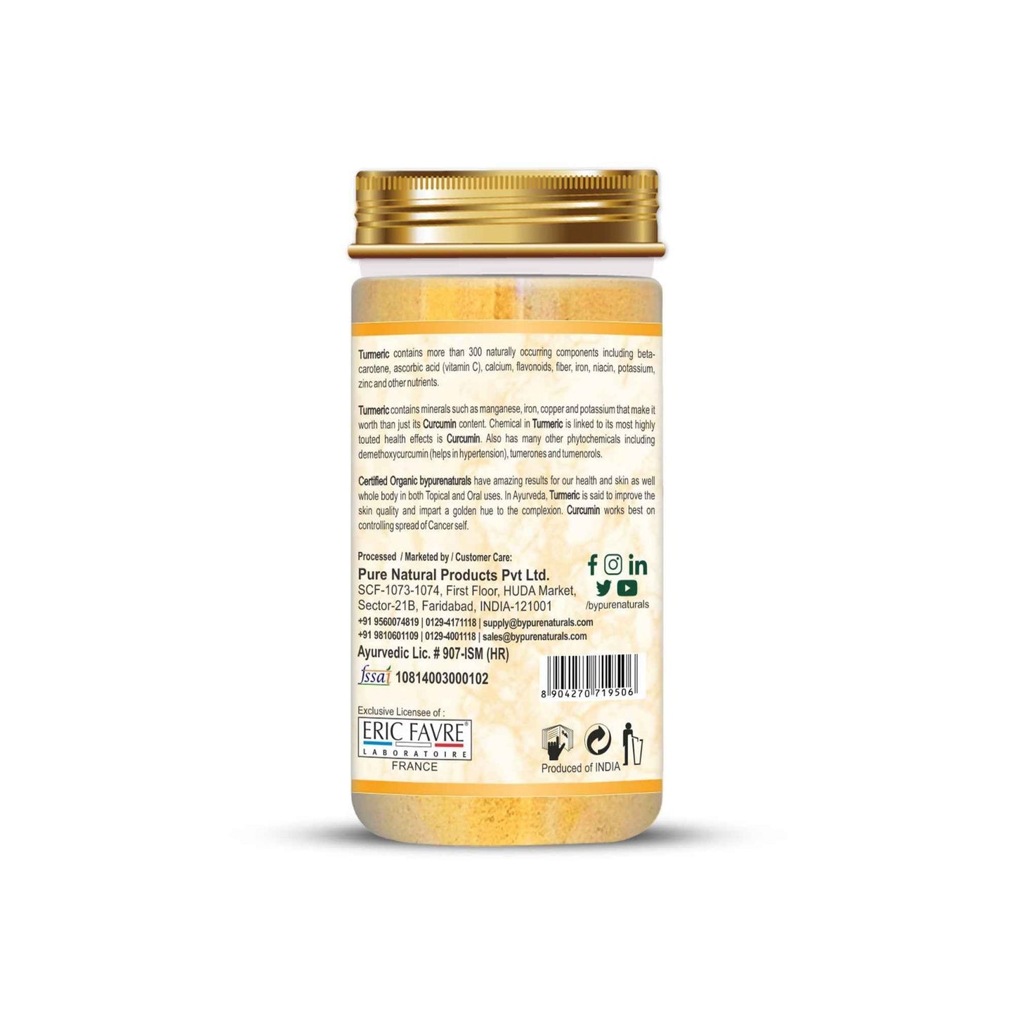 byPureNaturals Organic Turmeric Powder (Daru Haridra)