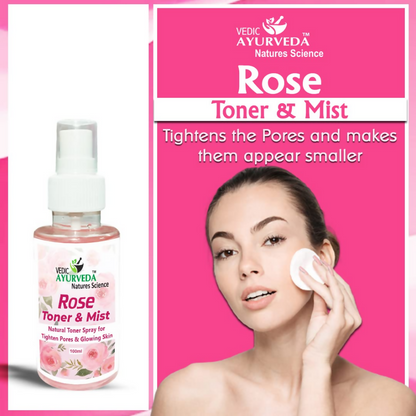 VedicAyurveda Rose Toner & Mist Steam Distilled Rose Water