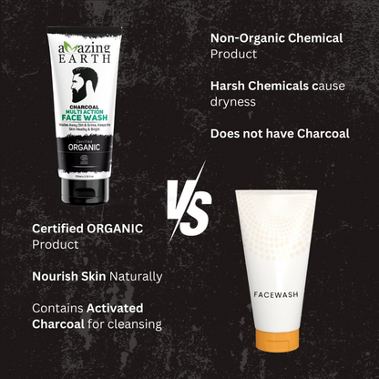 Amazing Earth Certified Organic Activated Charcoal Face Wash