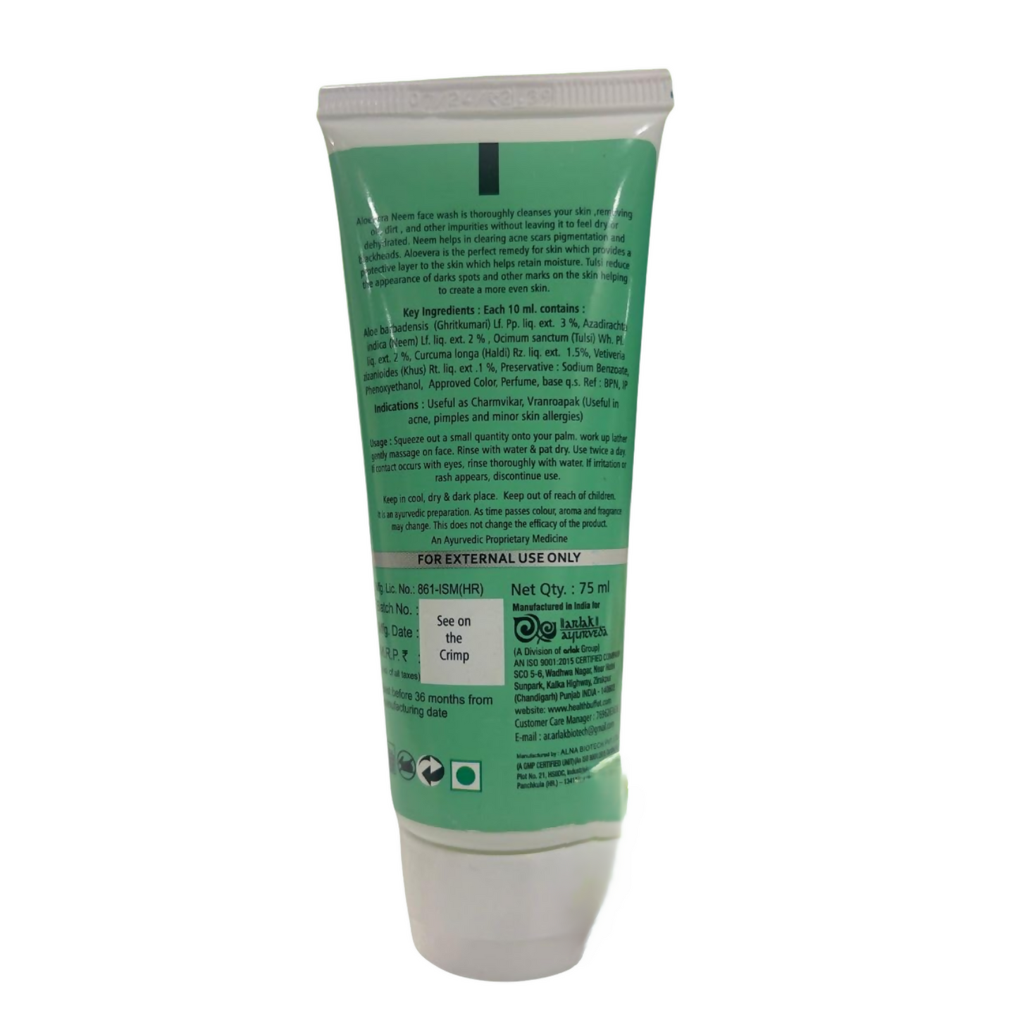 Arlak Aloe Vera Neem Face Wash Gel
