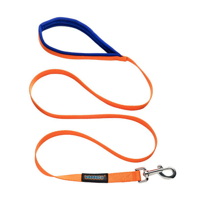Waggety Dog Leash - Durable Orange Polyester, Length - 5Ft, Comfortable Grip, Stylish Pet Leash for Dogs
