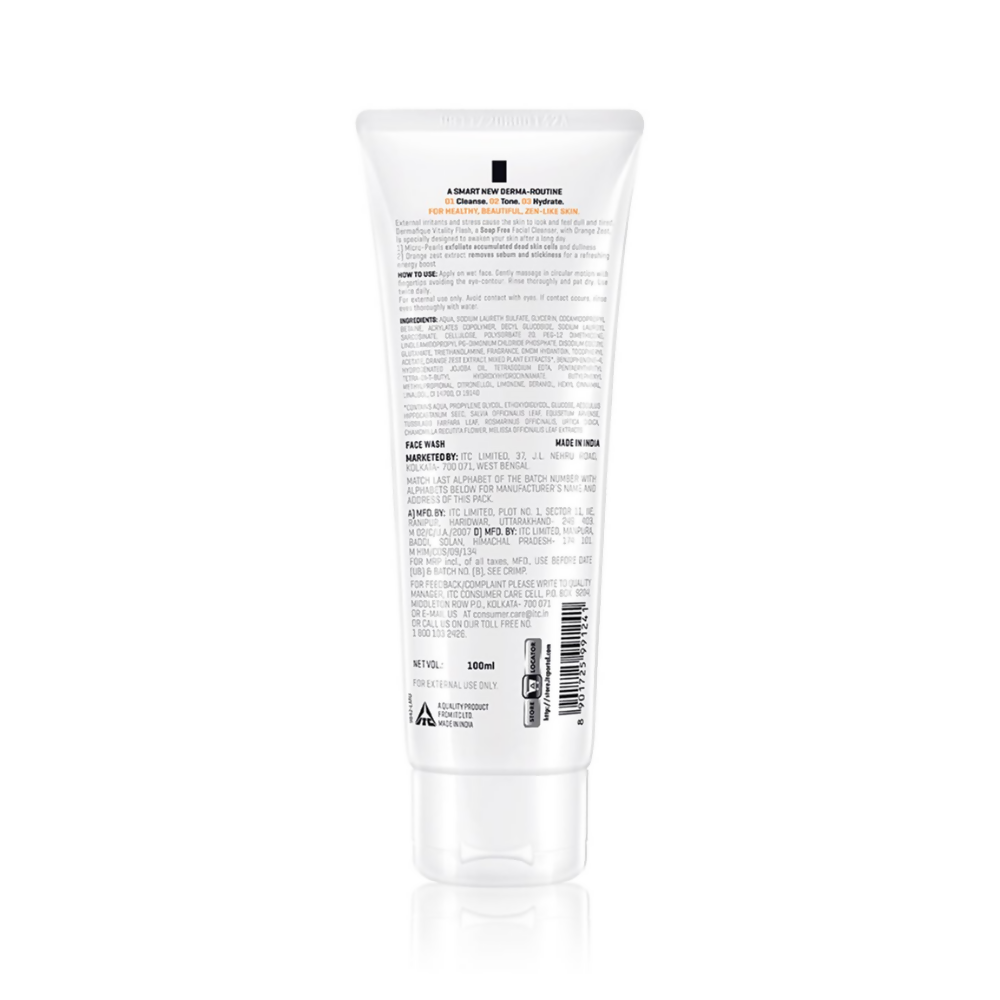 Dermafique Vitality Flash Facial Cleanser Exfoliating Face wash