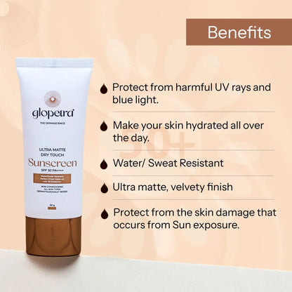 Glopetra Ultra Matte Dry Touch Sunscreen Spf 50 Pa+++