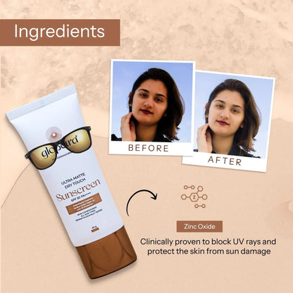Glopetra Ultra Matte Dry Touch Sunscreen Spf 50 Pa+++