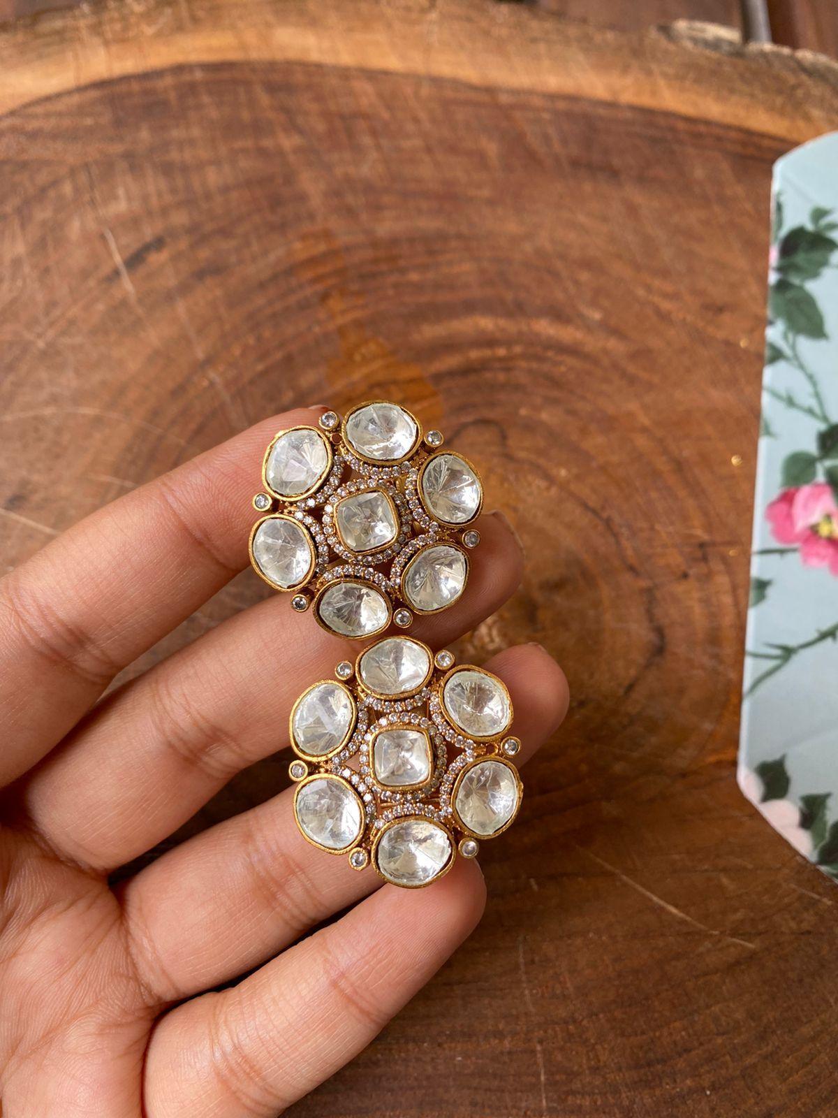 Uncut Polki Studs