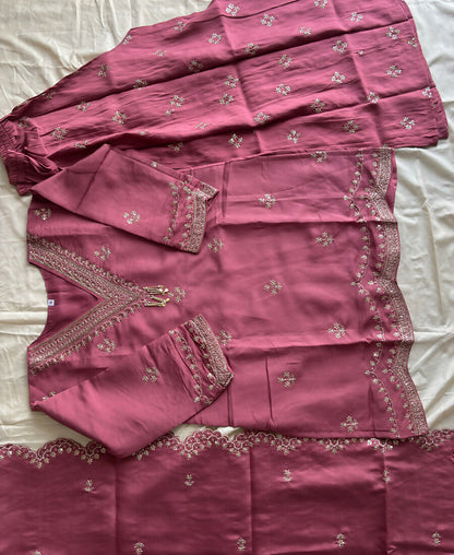 KC Roman Silk Palazzo Suit For Women Wedding Wear Pink