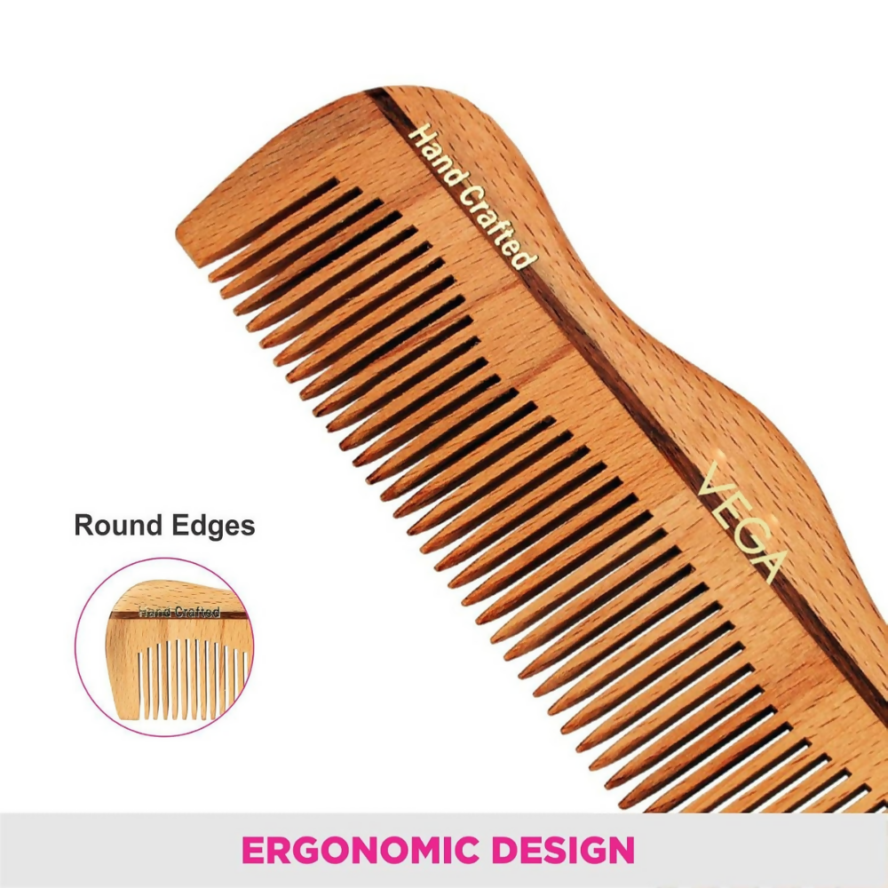 Vega Grooming Wooden Hair Comb - Handmade