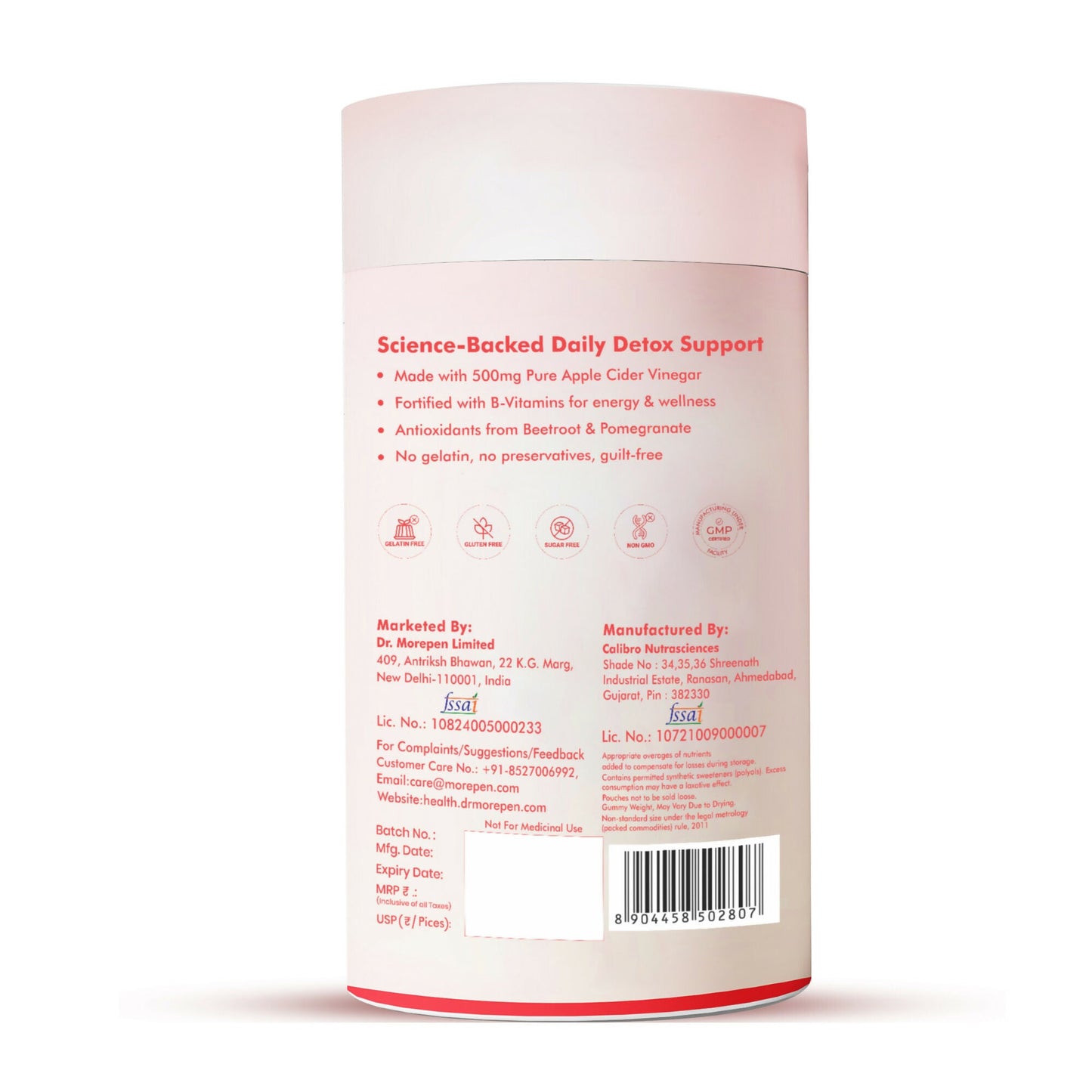 Dr. Morepen Apple Cider Vinegar Gummies - Apple Flavor
