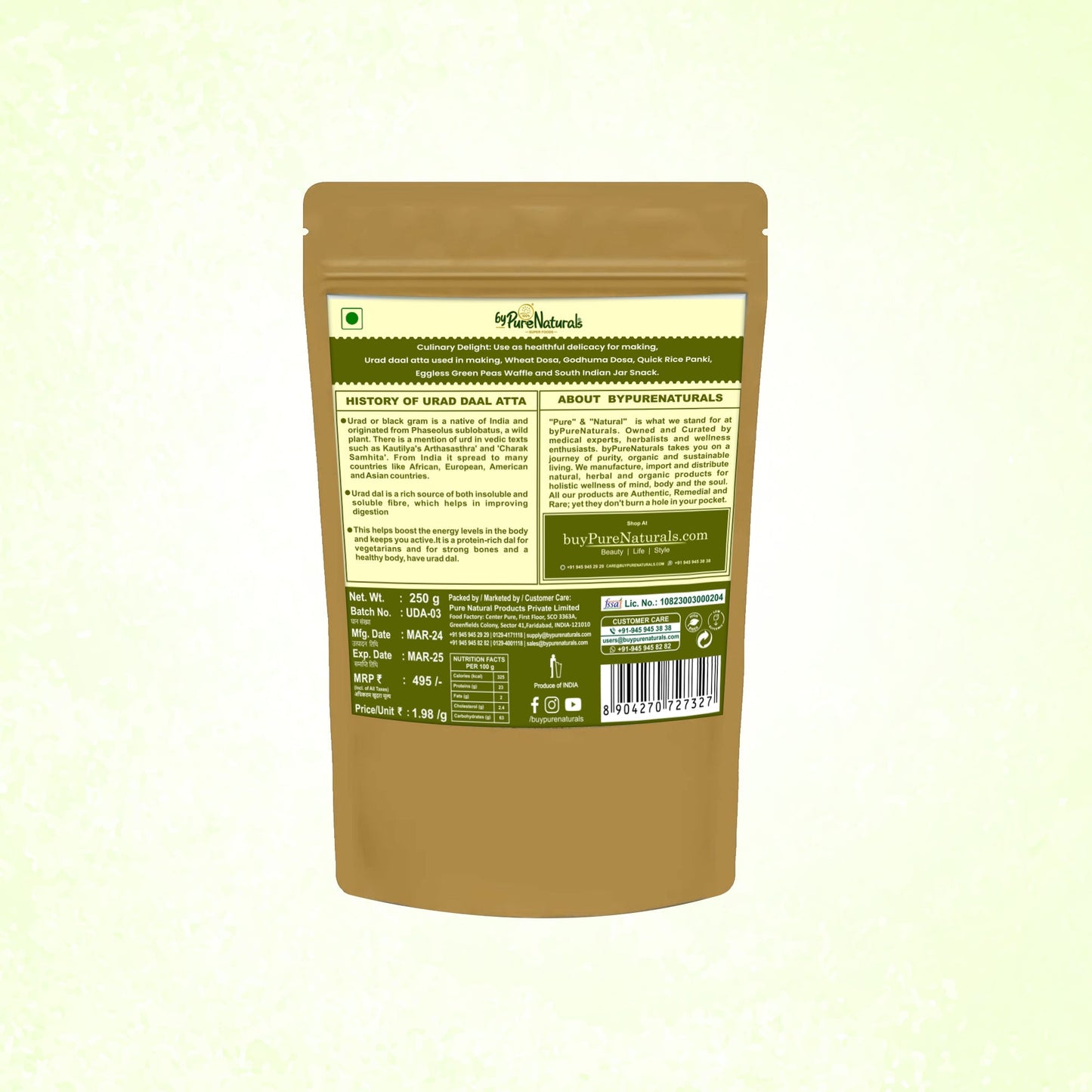 byPureNaturals Urad Daal Atta (Black Lentils Flour)