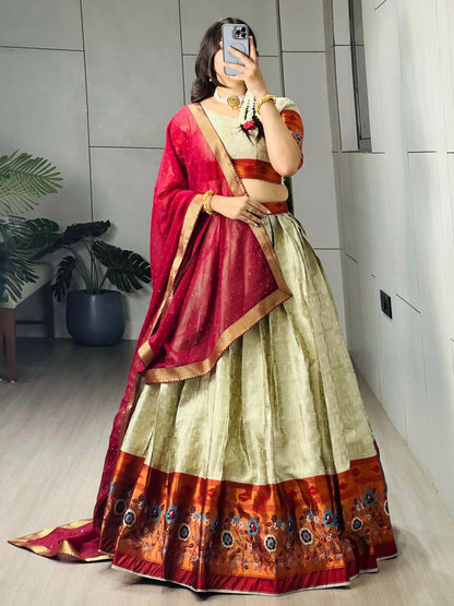 Yash Enterprise Multi Color Silk Embroidery Semi Stitched Navratri Chaniya Choli