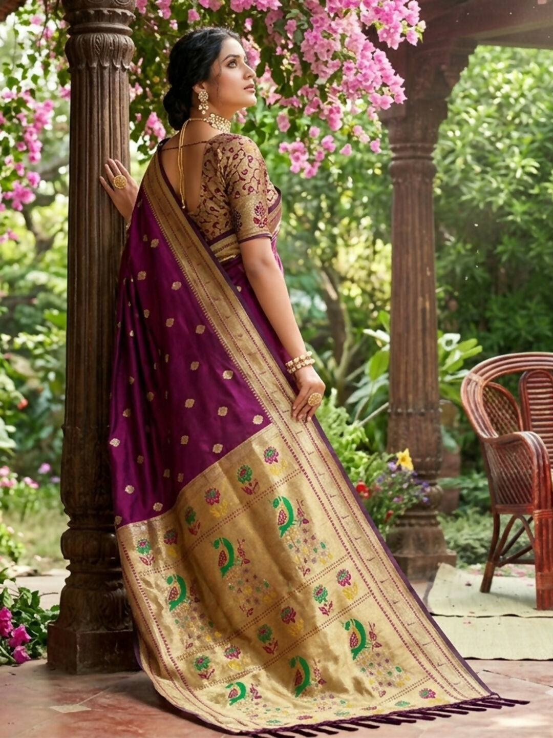 Shree Shyam Fashion Wine Soft Silk Saree