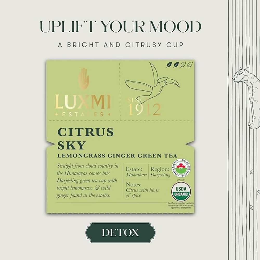 Luxmi Estates Citrus Sky - Lemongrass Ginger Green Tea
