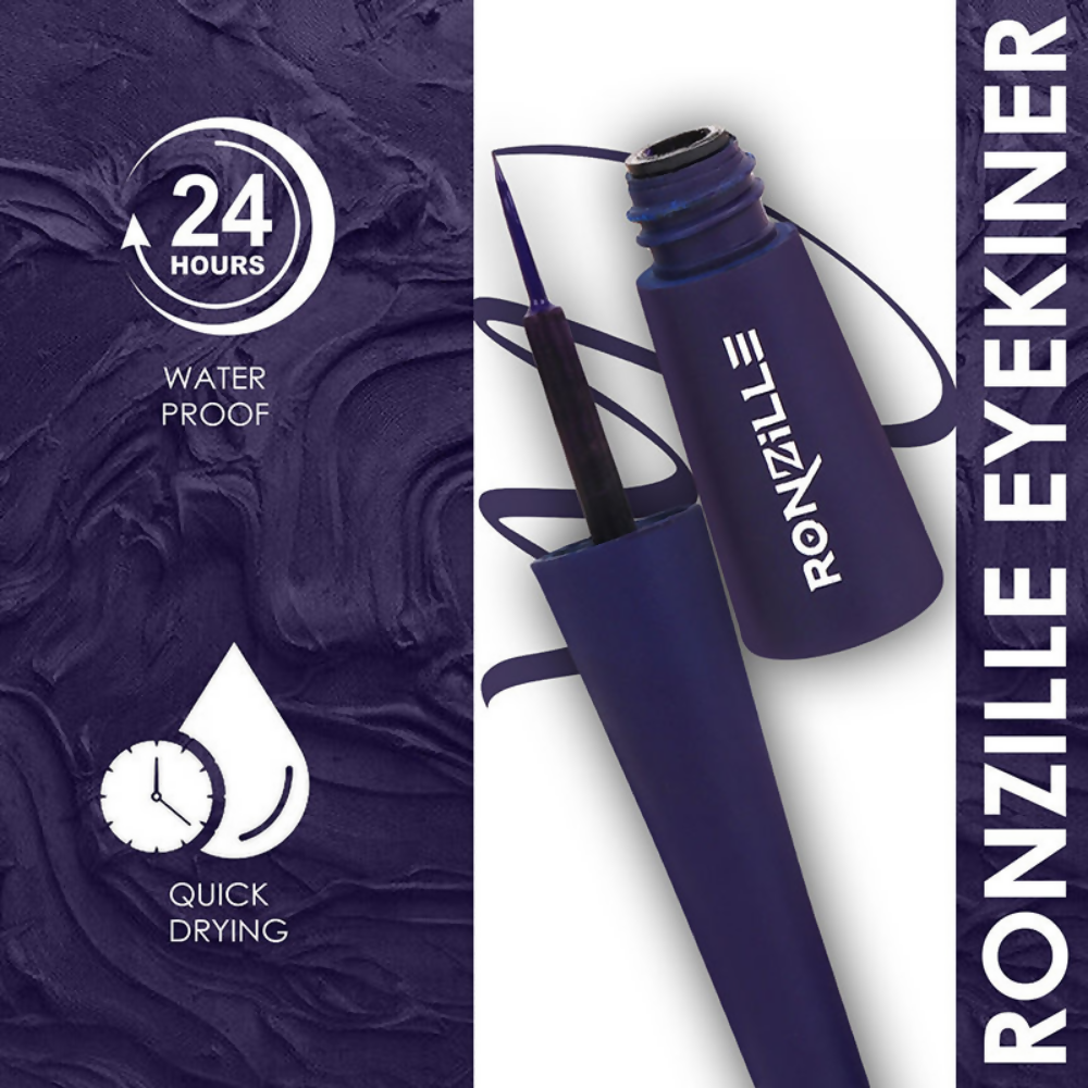 Ronzille Smudgeproof And Waterproof Liquid Matte Eyeliner - Blue