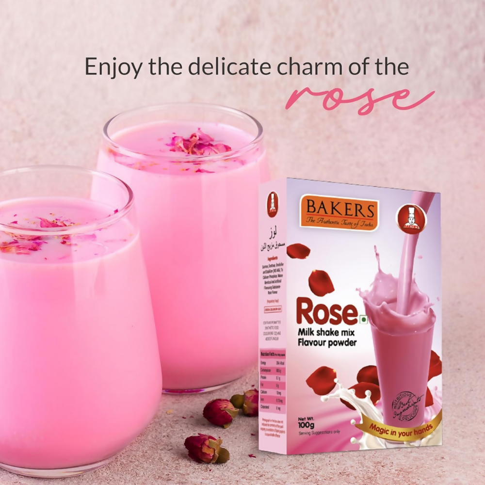 BAKERS Premium Milk Shake Mix - Vanilla, Rose, Pista & Strawberry