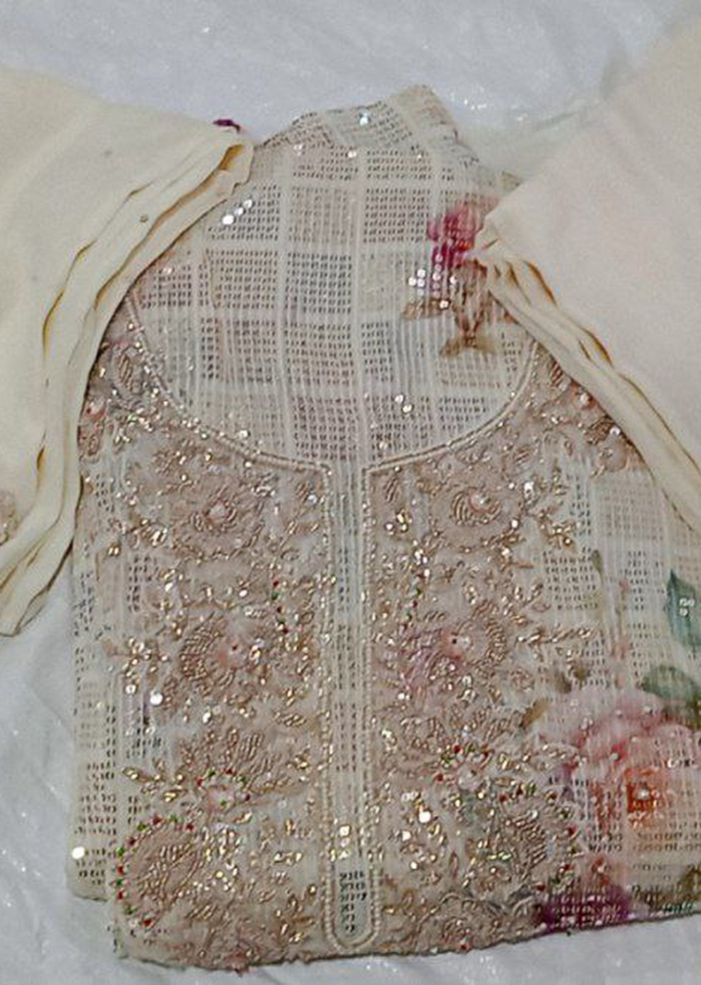 Vanilla Bloom Reverie Dress Material