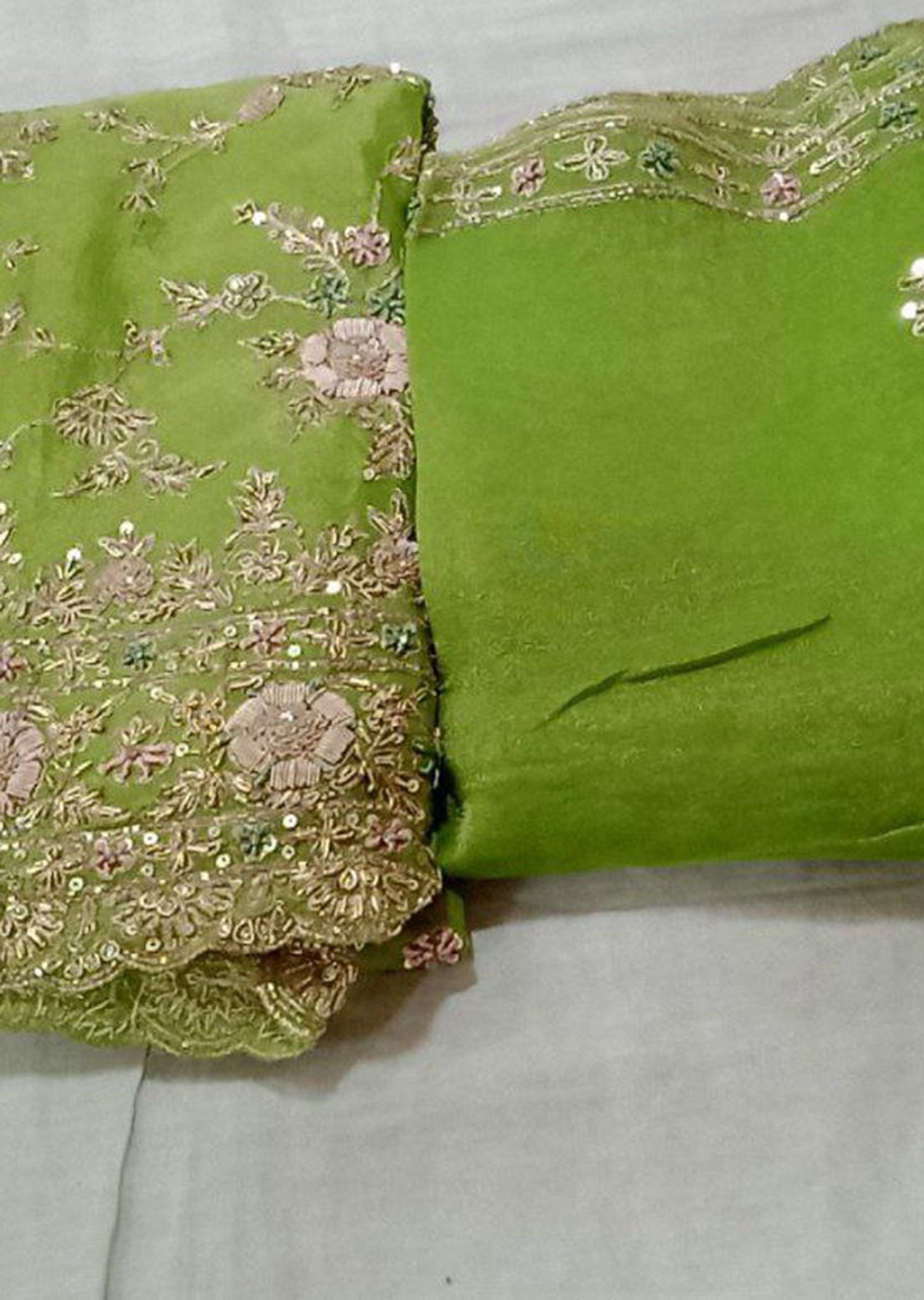 Verdant Green Dress Material