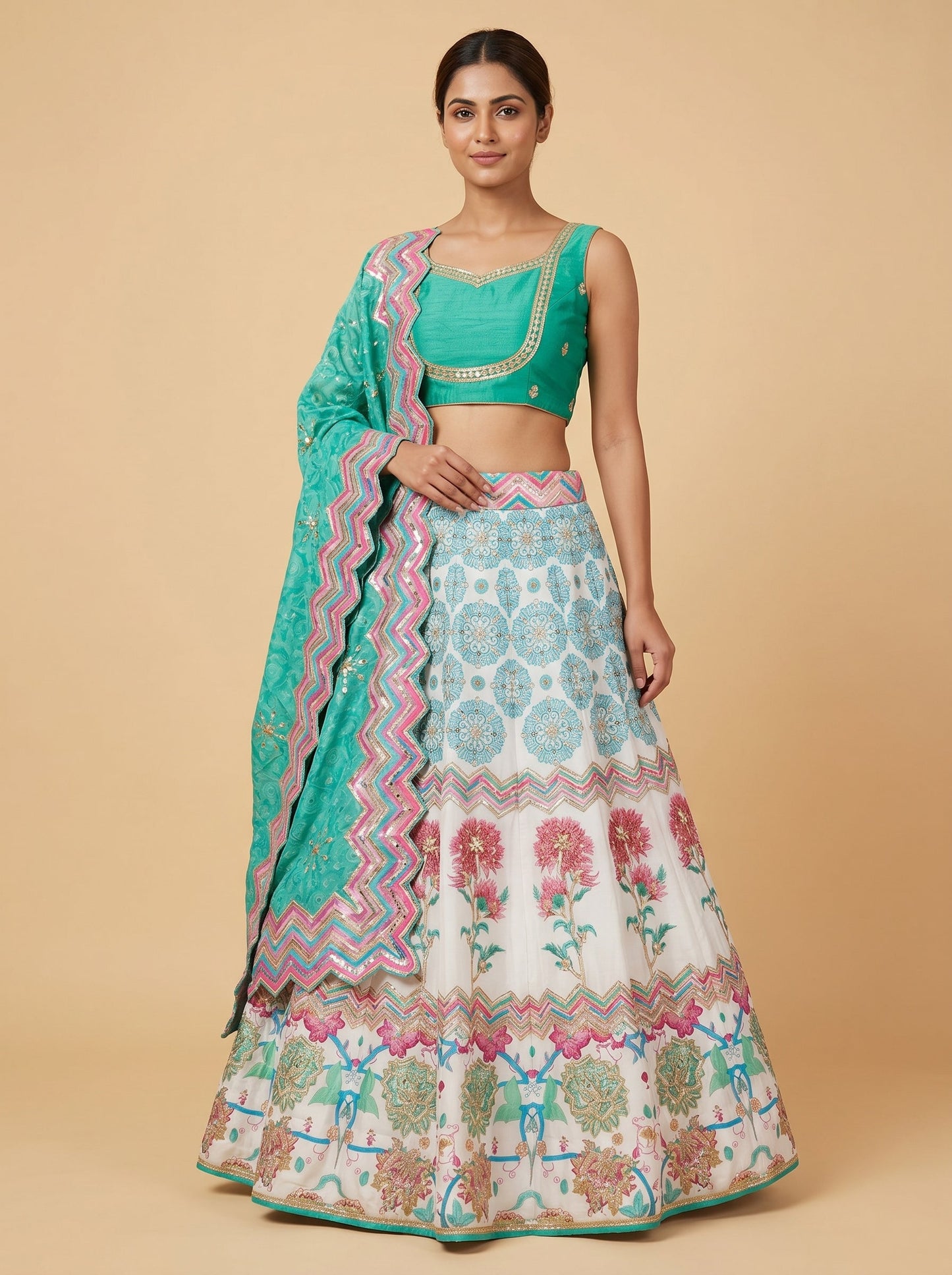 Verdant Print Lehenga