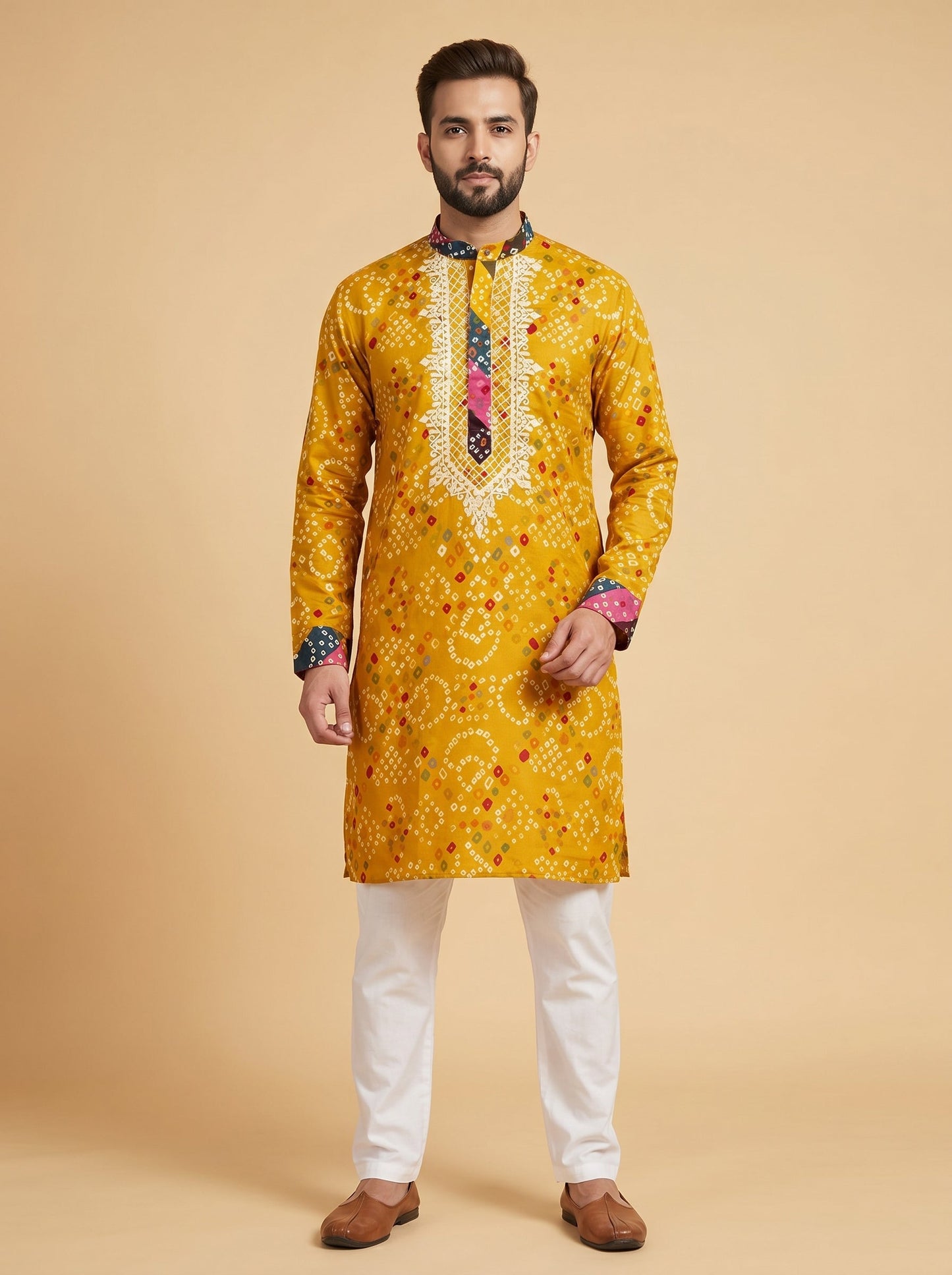 Vibrant Yellow Festive Kurta Set