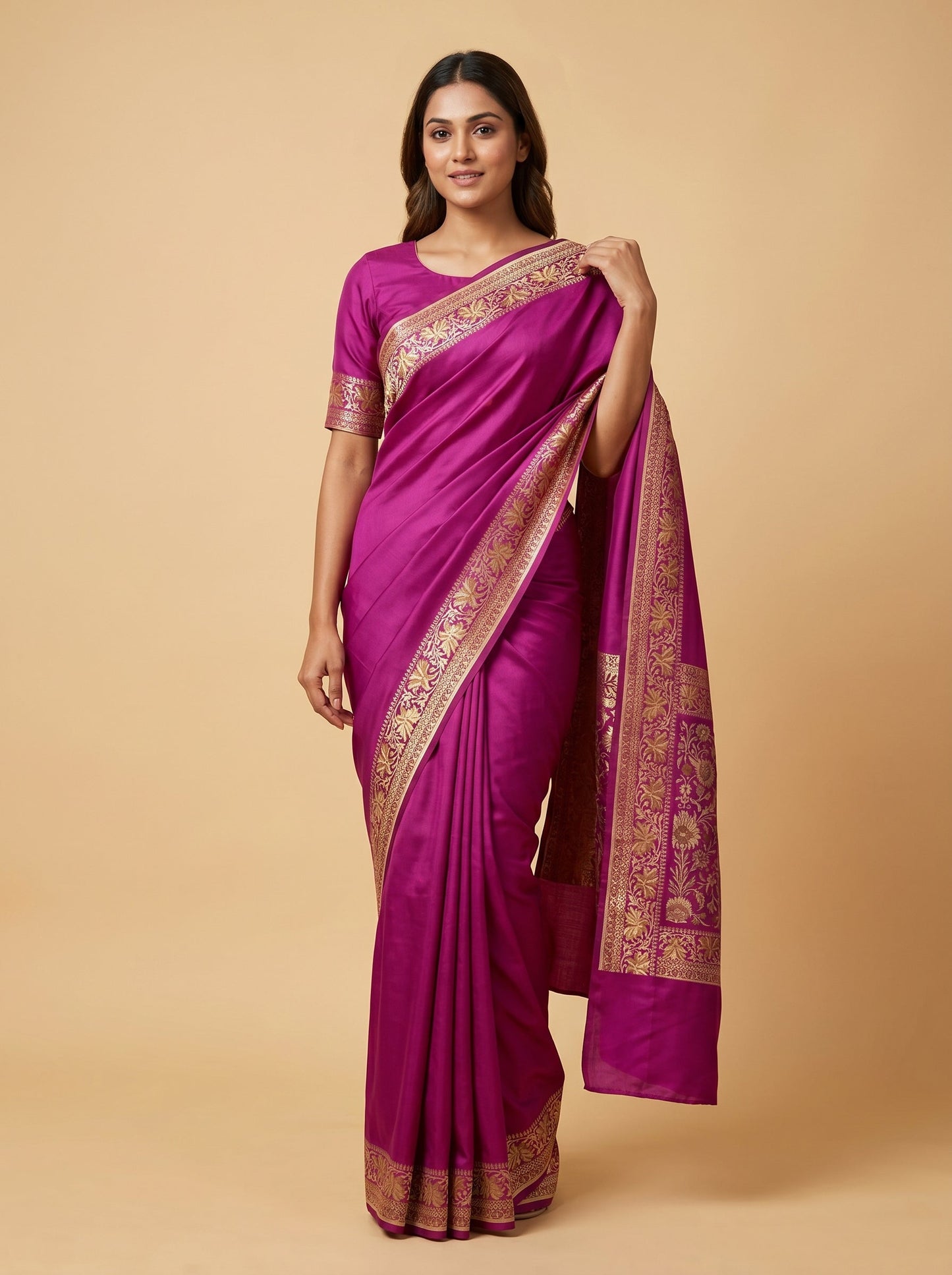 Pink Styled Edge Handloom Saree