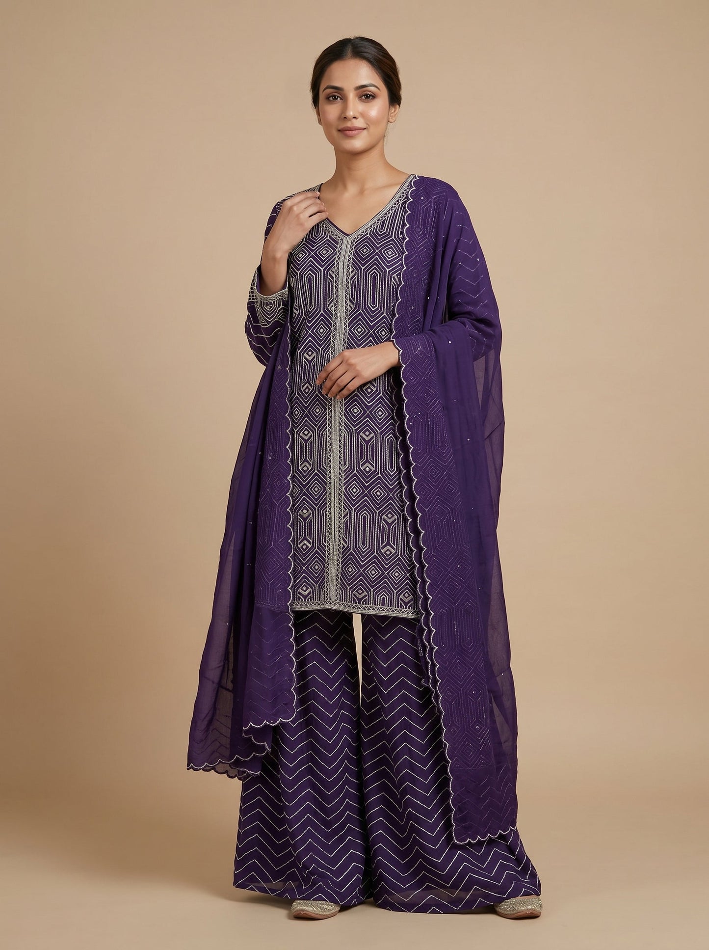 Violet Crown Sharara Set