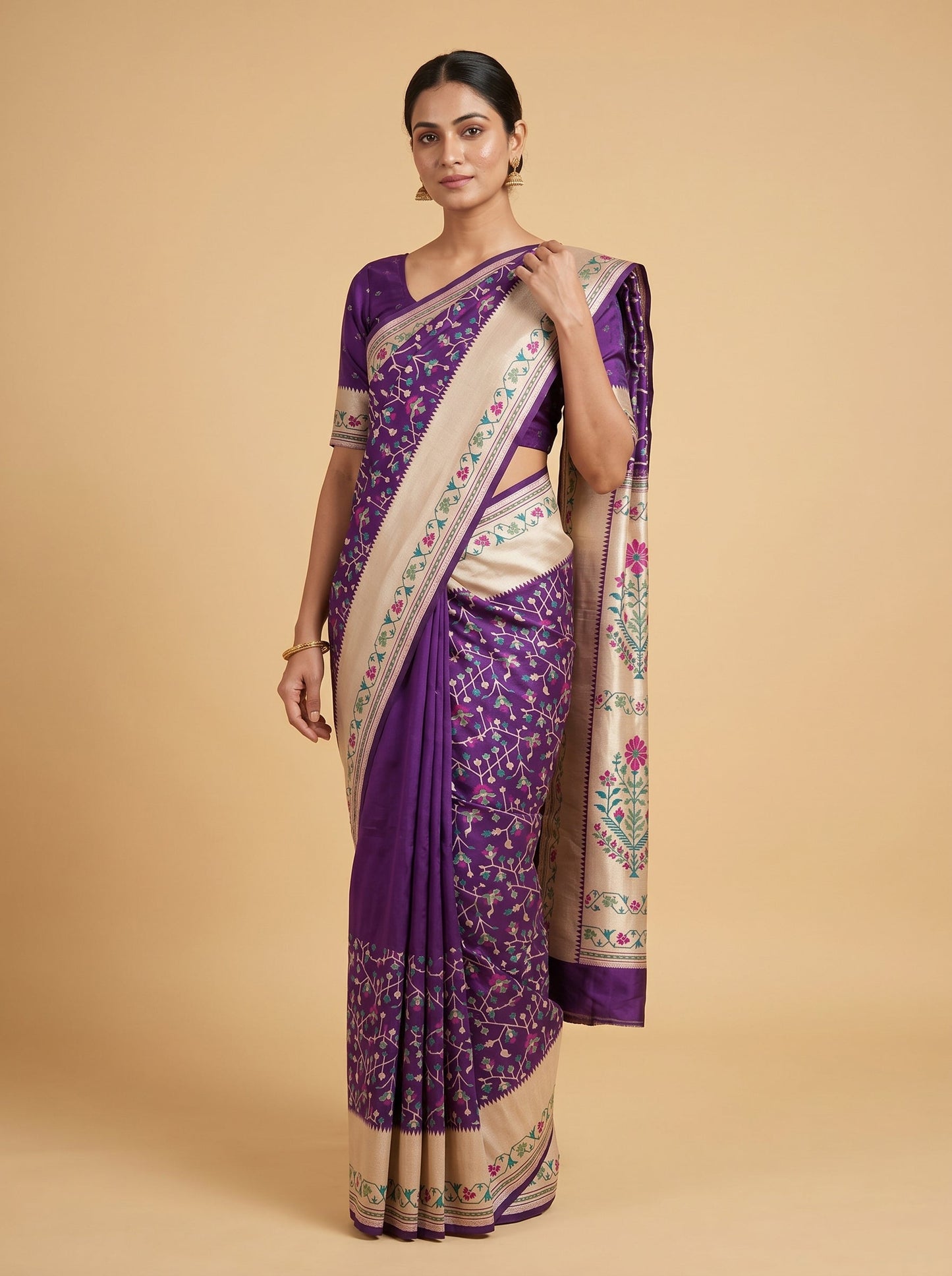 Violet Shadow Luxe Handloom Saree