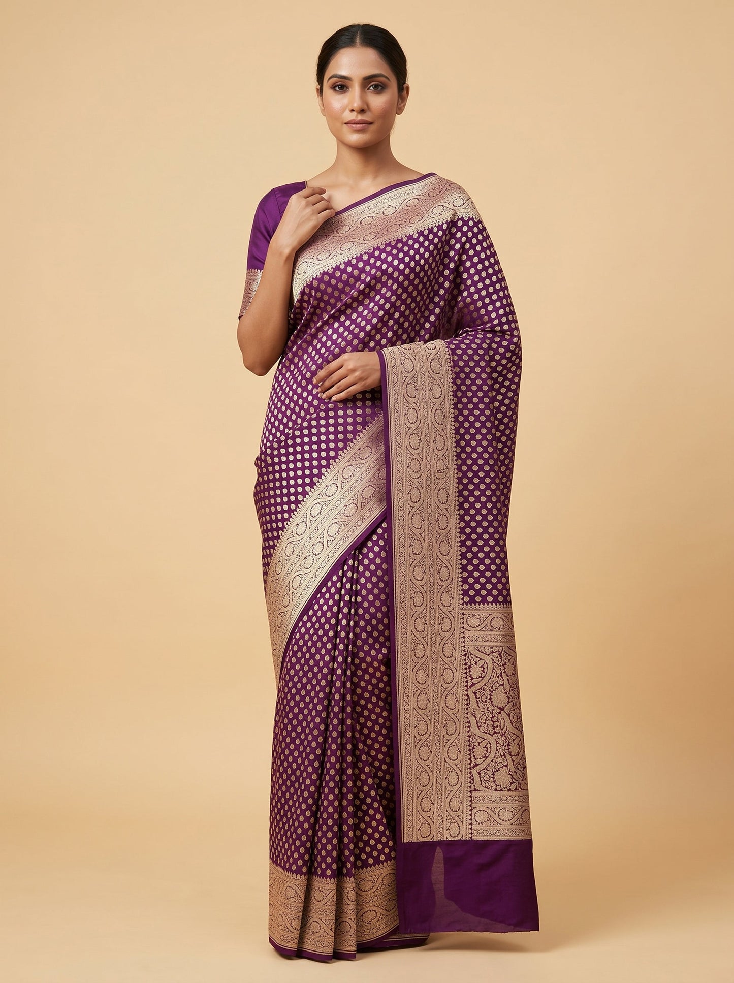 Violet Deep Hue Handloom Saree