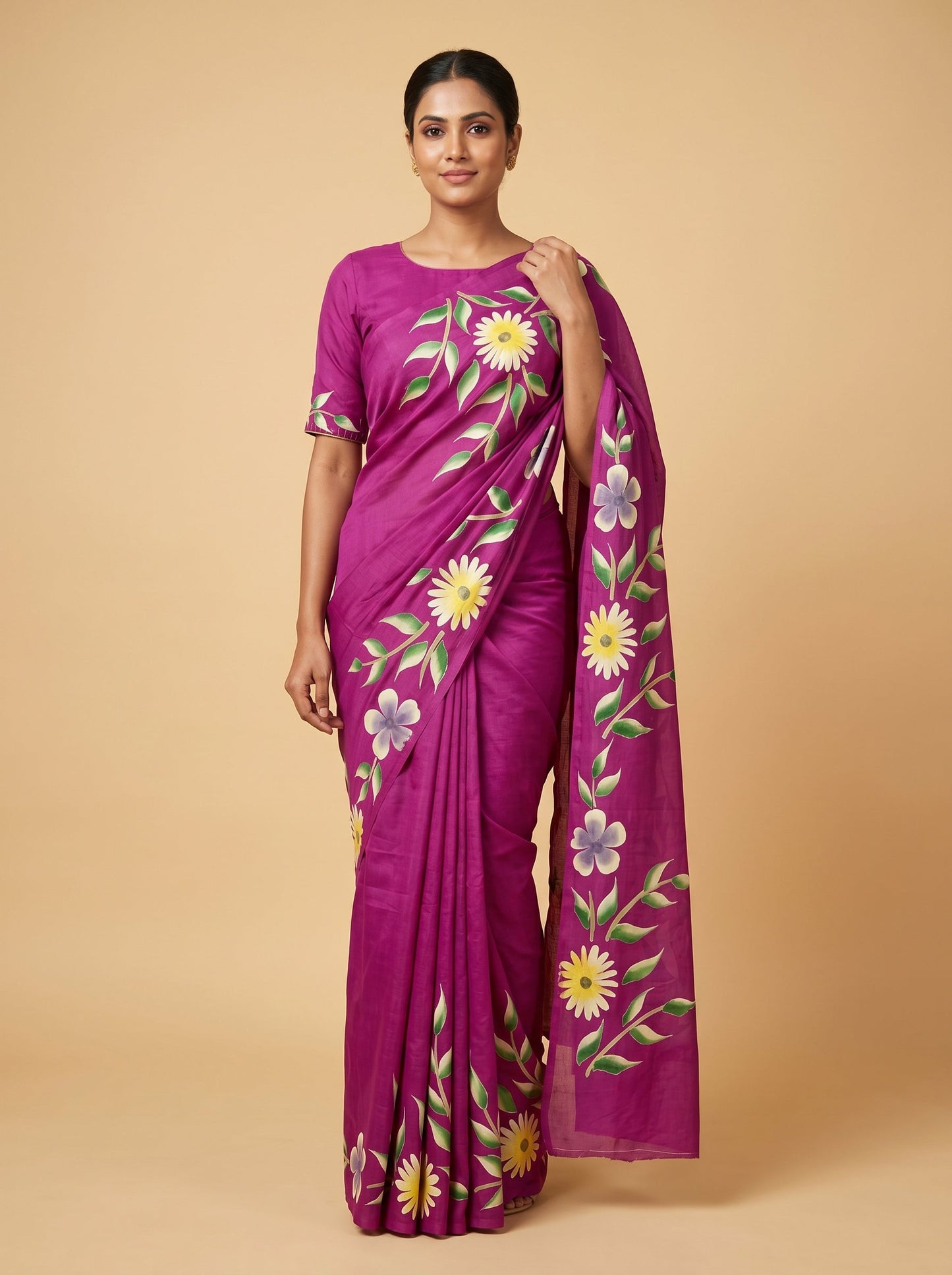 Violet Printed Saree