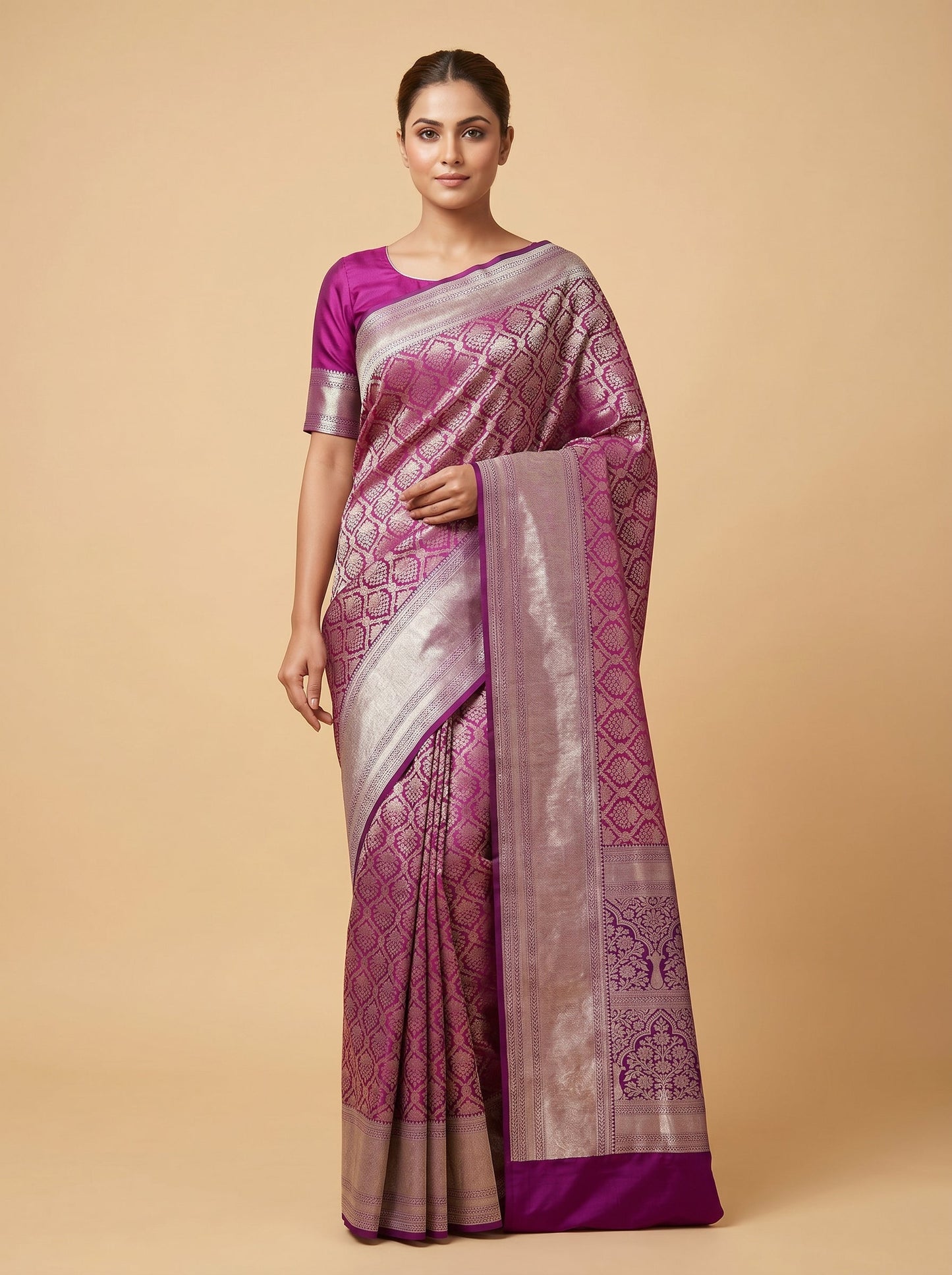 Violet Purple Handloom Saree
