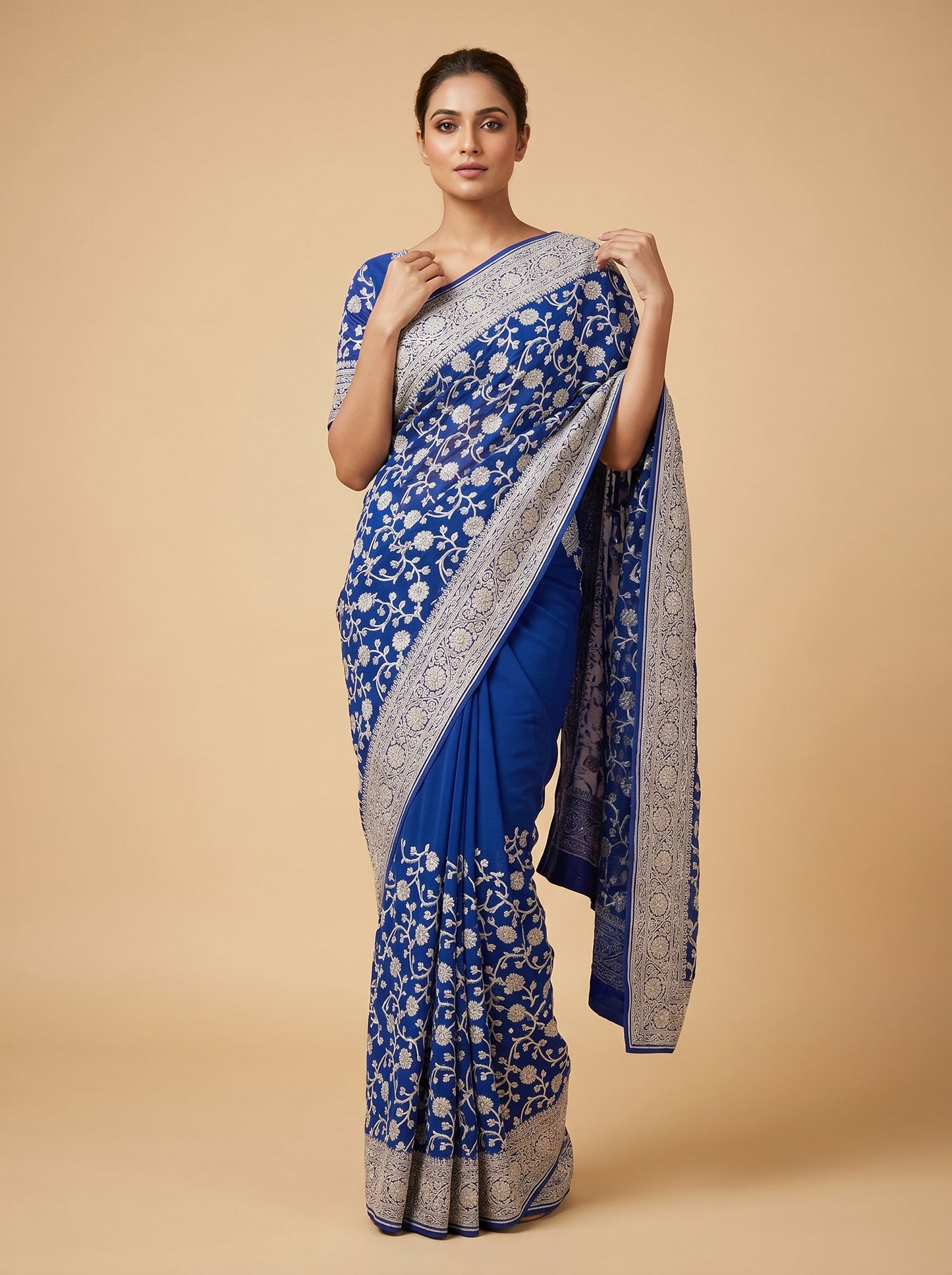 Violet Regal Tint Embroidered Saree