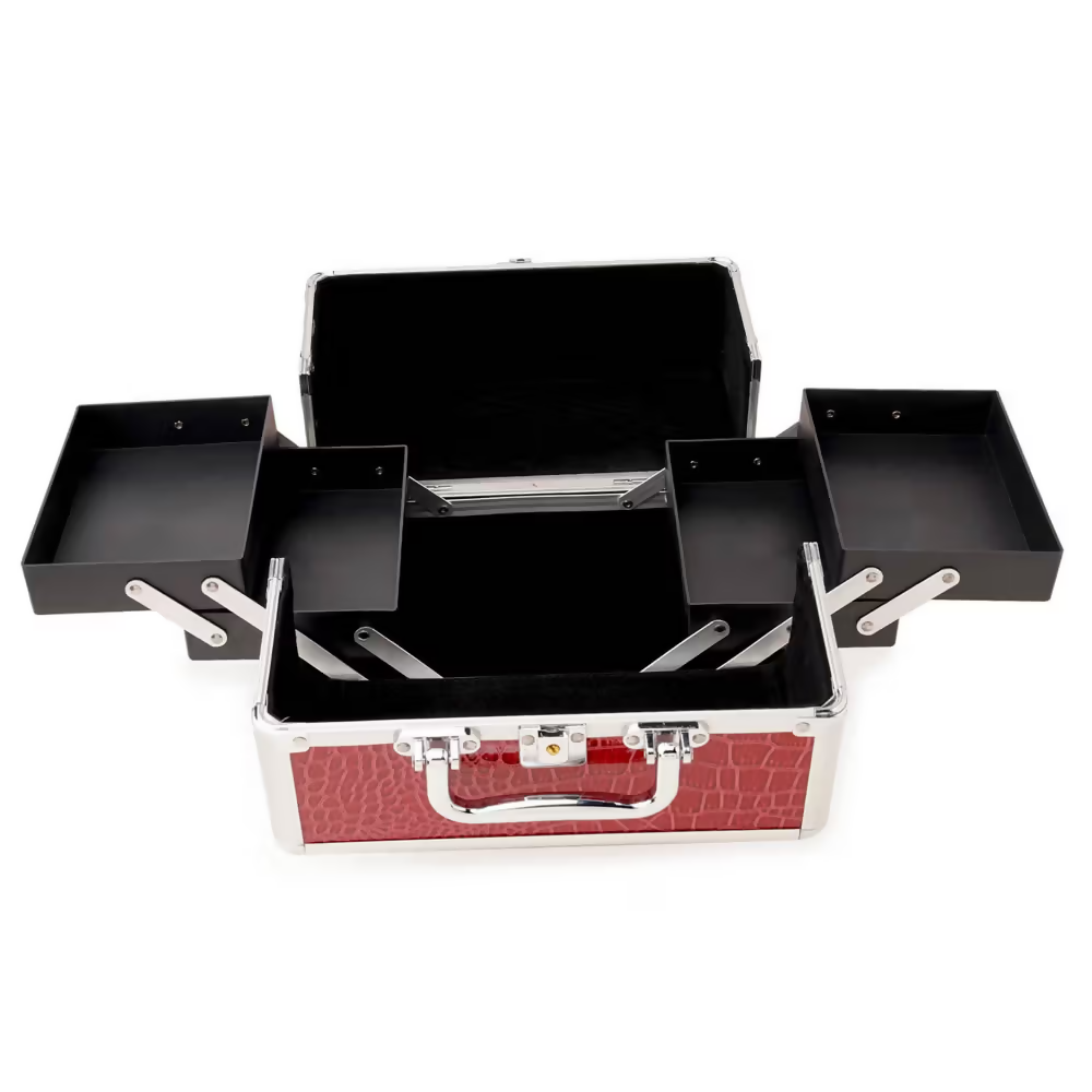 Bronson Professional Makeup Vanity Trousseau Box Faux Leather Finish (Multi-Color)