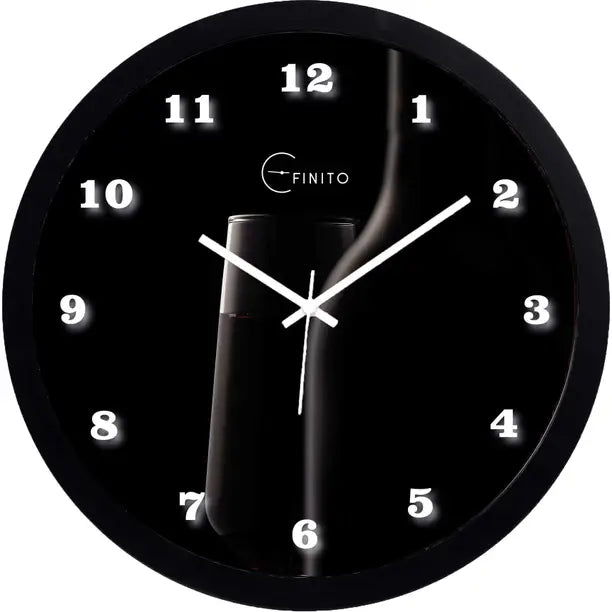 Efinito Analog 33 cm X 33 cm Wall Clock  (Black, With Glass, Standard)