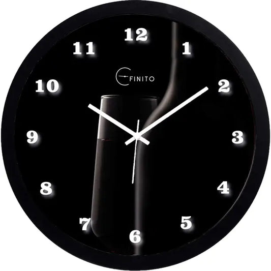 Efinito Analog 33 cm X 33 cm Wall Clock  (Black, With Glass, Standard)