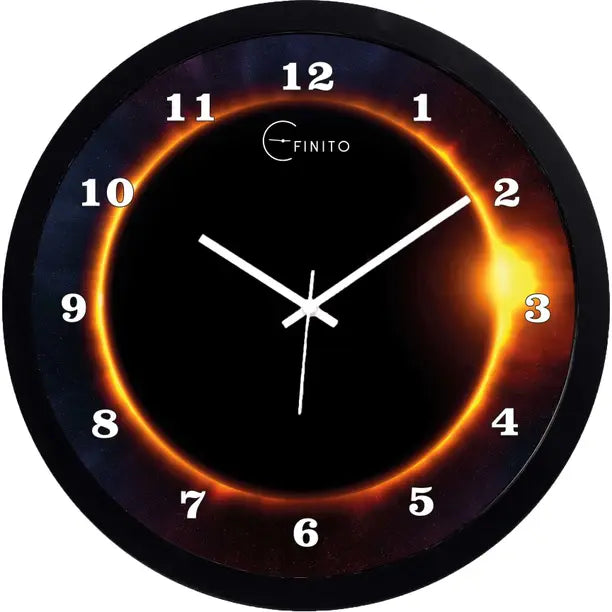 Efinito Analog 33 cm X 33 cm Wall Clock  (Black, With Glass, Standard)