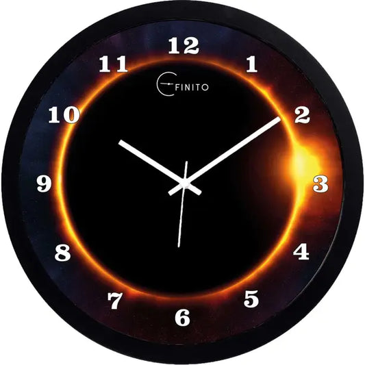 Efinito Analog 33 cm X 33 cm Wall Clock  (Black, With Glass, Standard)