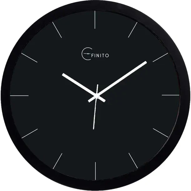 Efinito Analog 33 cm X 33 cm Wall Clock  (Black, With Glass, Standard)