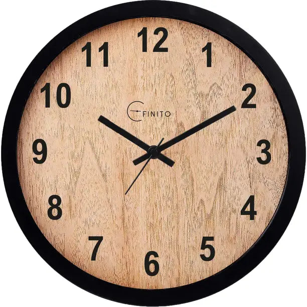 Efinito Analog 33 cm X 33 cm Wall Clock  (Black, With Glass, Standard)