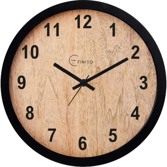 Efinito Analog 33 cm X 33 cm Wall Clock  (Black, With Glass, Standard)