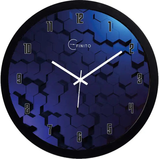 Efinito Analog 33 cm X 33 cm Wall Clock  (Black, With Glass, Standard)