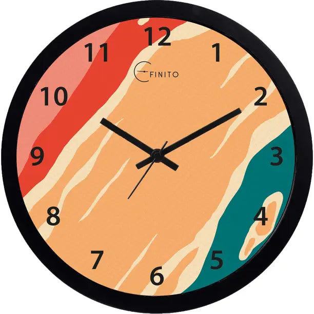 Efinito Analog 33 cm X 33 cm Wall Clock  (Black, With Glass, Standard)