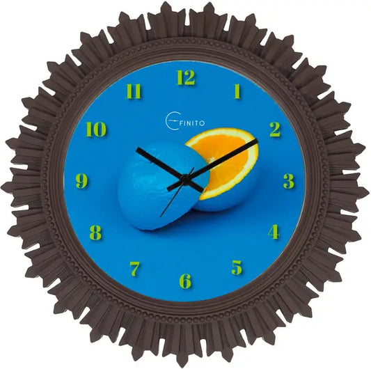 Efinito Analog 45 cm X 45 cm Wall Clock  (Brown, With Glass, Standard)
