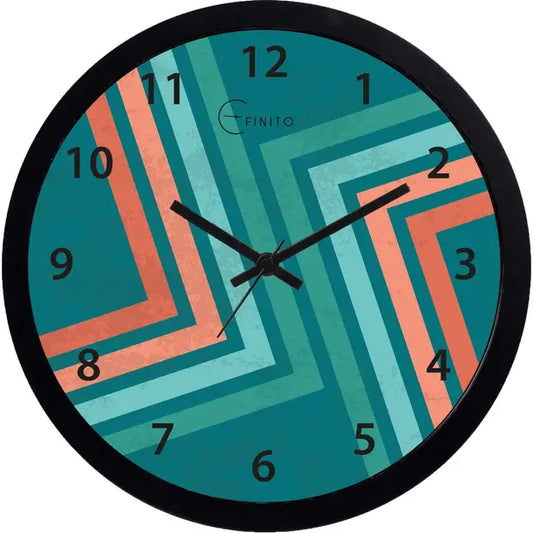 Efinito Analog 33 cm X 33 cm Wall Clock  (Black, With Glass, Standard)