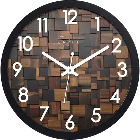 Efinito Analog 32 cm X 32 cm Wall Clock  (Black, With Glass, Standard)